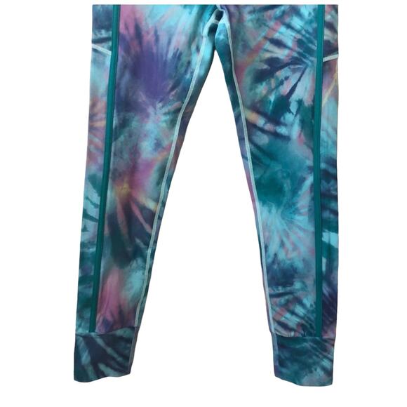 NWT Colosseum Women's Amour Workout Leggings Tie Dye Teal Medium Activewear Gym - Picture 5 of 9